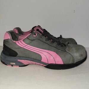 Puma Balance Safety Steel Toe Shoes Pink Gray ASTM F2413 Women's Size‎ 9.5
